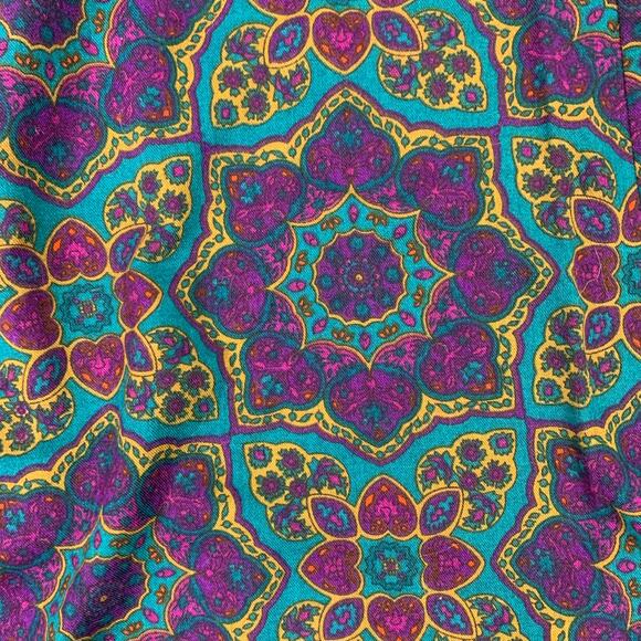 Vintage 90s {Jantzen} A-Line Midi Skirt Purple/Blue Paisley XL - Picture 8 of 12